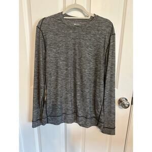 Zella Men's L/S Performance Black and Gray Athletic Top Medium